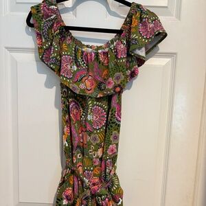 Boden off the shoulder green jumpsuit sz. 6T